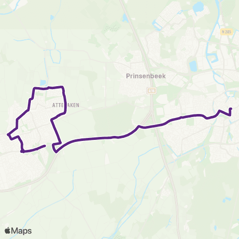 Bravo Breda Centrum via Schoenmakershoek - Etten-Leur map