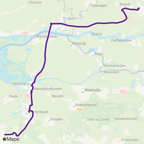 Bravo Oosterhout - Geldermalsen map