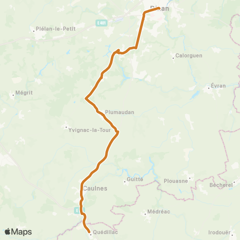 BreizhGo Car 22 Montauban-de-Bretagne - Caulnes - Dinan map