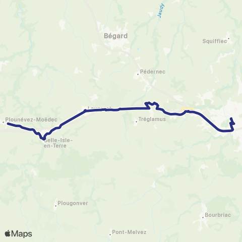 BreizhGo Car 22 Plougras - Guingamp map