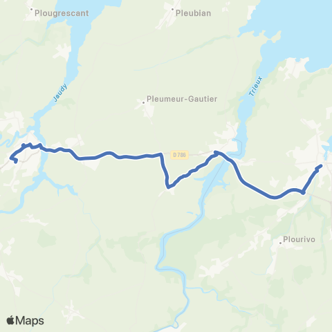 BreizhGo Car 22 Lannion - Tréguier - Paimpol map
