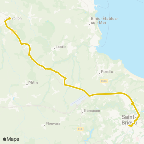 BreizhGo Car 22 Paimpol - Lanvollon - Saint-Brieuc map