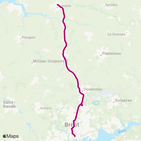 BreizhGo Car 29 Lannilis - Porte de Gouesnou map
