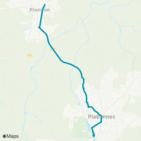 BreizhGo Car 29 Plouvien - Plabennec - Brest map