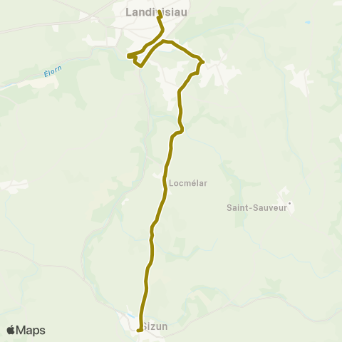 BreizhGo Car 29 Sizun - Landivisiau map