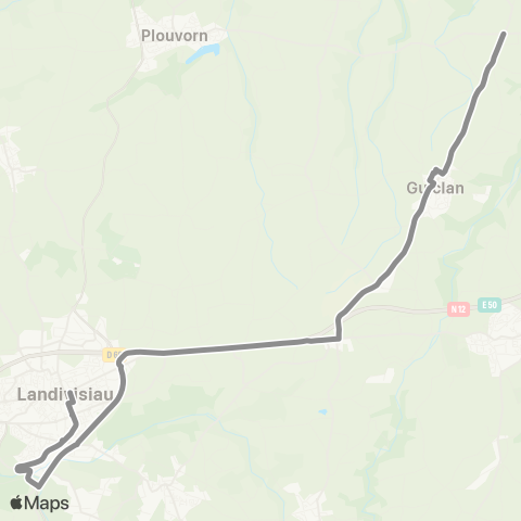 BreizhGo Car 29 Guiclan - Landivisiau map