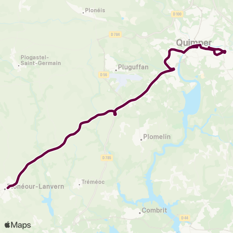BreizhGo Car 29 Pouldreuzic - Plonéour-Lanvern - Quimper map