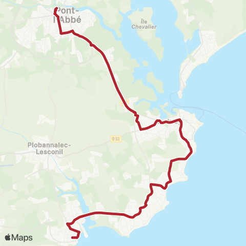 BreizhGo Car 29 Lesconil - Loctudy - Pont-l'Abbé (Quimper) map