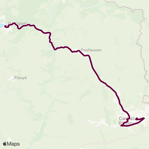 BreizhGo Car 29 Carhaix - Morlaix map