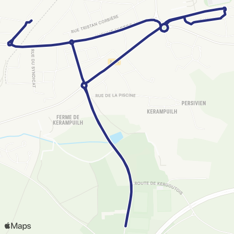 BreizhGo Car 29 Carhaix - Châteaulin le Pouillot - Quimper map