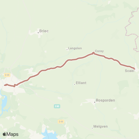 BreizhGo Car 29 Scaër - Coray - Quimper map