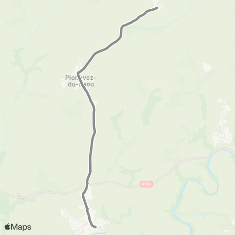 BreizhGo Car 29 TAD Collorec, Landeleau, Plonévez, St Goazec, Spézet vers Quimper map