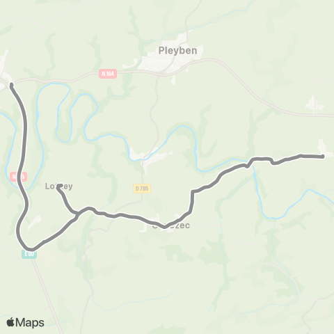 BreizhGo Car 29 TAD Lannédern, Cloître-Pleyben, Gouézec, Lothey, Lennon vers Quimper map