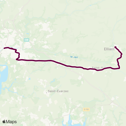 BreizhGo Car 29 Elliant - Saint Yvi - Quimper map