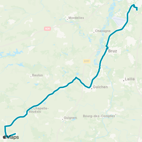 BreizhGo Car 35 Pipriac / Mernel - Rennes map