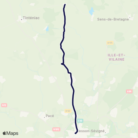 BreizhGo Car 35 Dingé - Rennes map