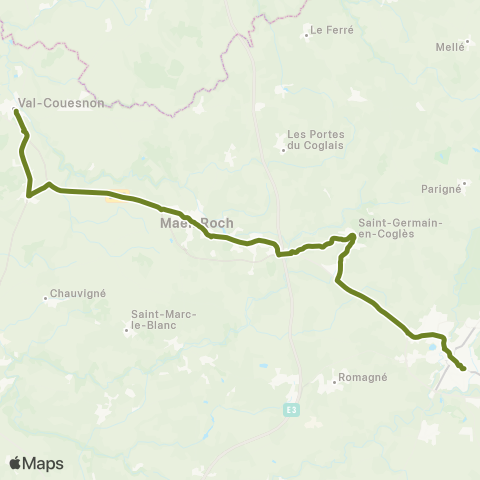 BreizhGo Car 35 Fougères - Pontorson - St-Malo map