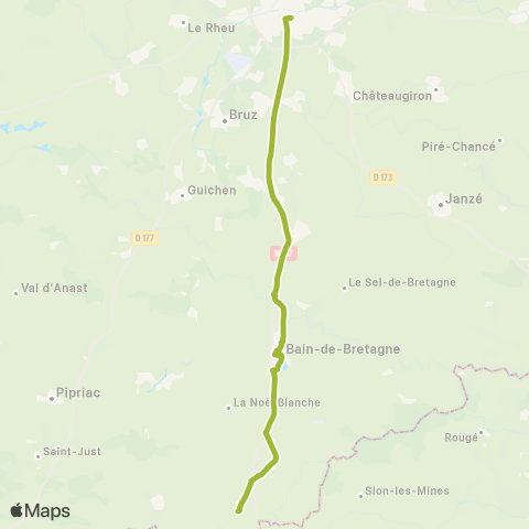 BreizhGo Car 35 Grand-Fougeray - Bain-de-Bretagne - Rennes map