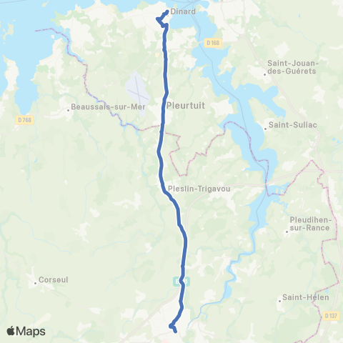 BreizhGo Car 35 Dinard - Dinan - Rennes map