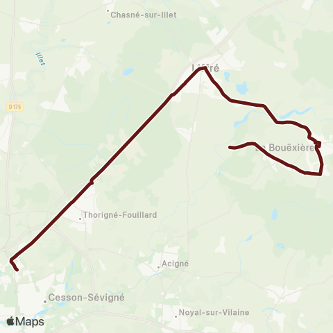 BreizhGo Car 35 Liffré - Rennes map