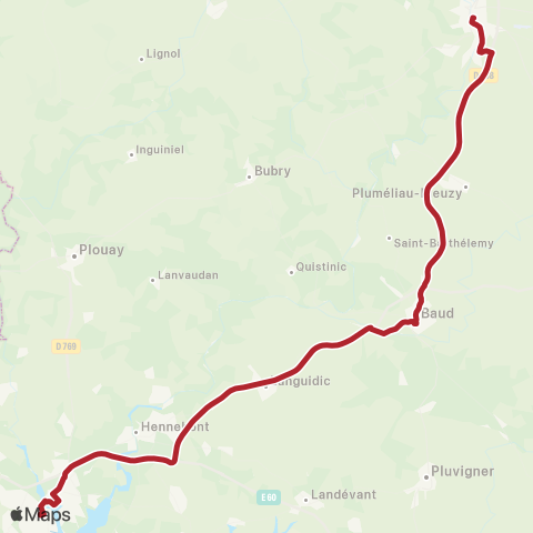 BreizhGo Car 56 Pontivy - Baud - Lorient map