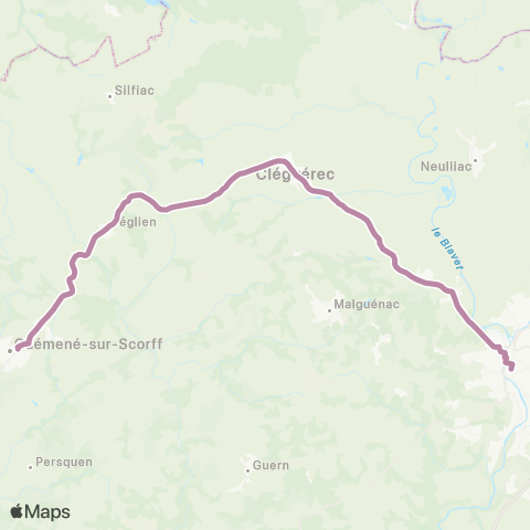 BreizhGo Car 56 Pontivy - Guémené sur Scorff map