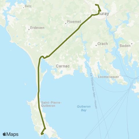 BreizhGo Car 56 Auray-Quiberon map