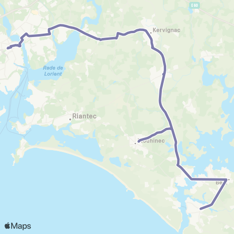 BreizhGo Car 56 Lorient - Kervignac - Etel map