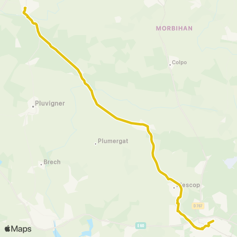 BreizhGo Car 56 Baud - Camors - Grand-Champ - Vannes map