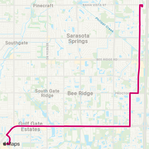 Breeze Transit Gulf Gate / Cattlemen map
