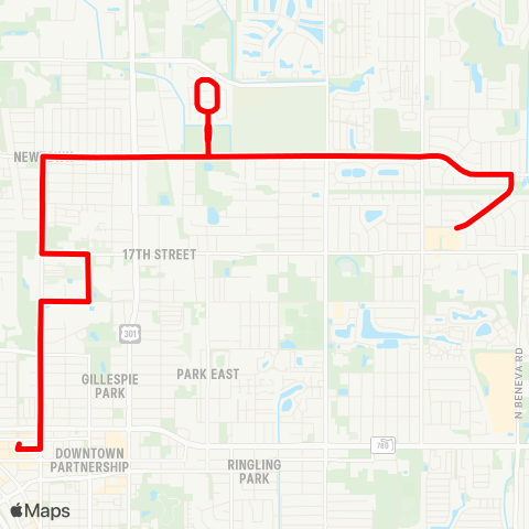 Breeze Transit Downtown / N Orange / Newtown / NE Plaza map