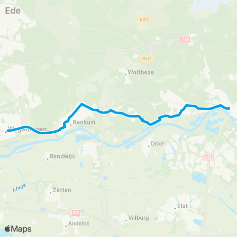 Breng Wageningen Station - Arnhem CS map