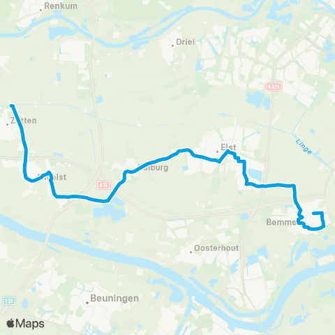 Breng Bemmel - Elst - Zetten map