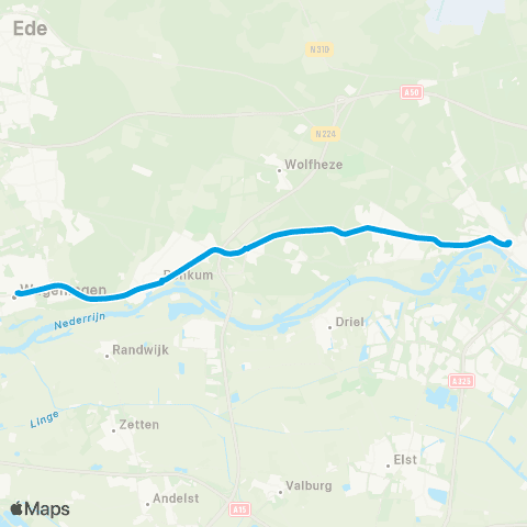 Breng Wageningen Busstation - Arnhem CS map