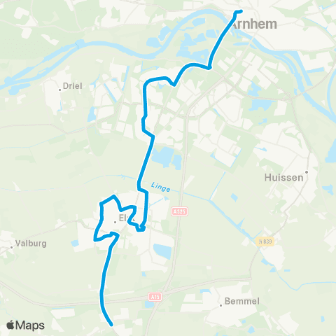 Breng Arnhem - Oosterhout map