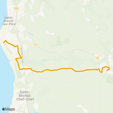 Brévibus Les Maillardières - Ctre de l'Océan - Rue des Sports map