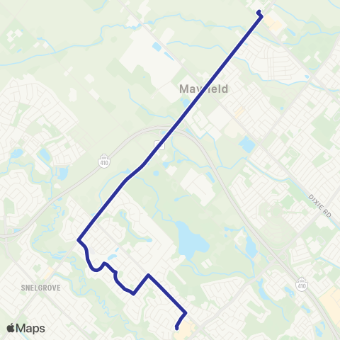 Brampton Transit Mayfield map