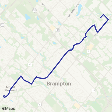Brampton Transit St. Thomas Aquinas map