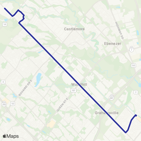 Brampton Transit Airport Road map