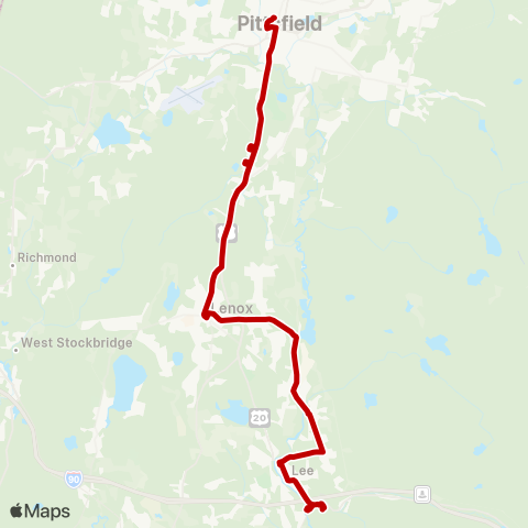 BRTA Pittsfield, Lee map