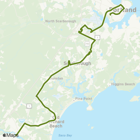 BSOOB Transit Green / Saco - Portland map