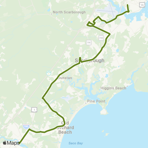 BSOOB Transit Green / Saco - Portland map