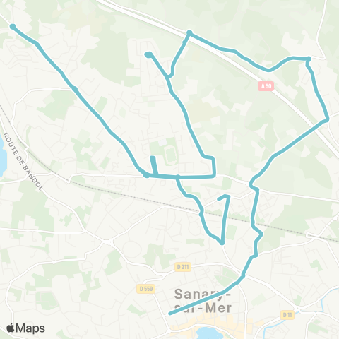 Navettes de Bandol / Sanary-sur-Mer  map