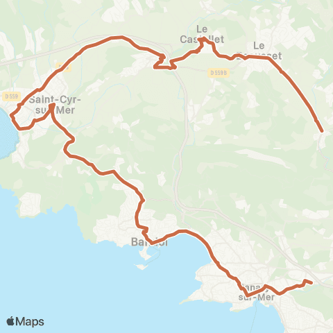 Navettes de Bandol / Sanary-sur-Mer Esti'Bus 2 map