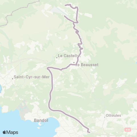 Navettes de Bandol / Sanary-sur-Mer Navette ZA Signes map