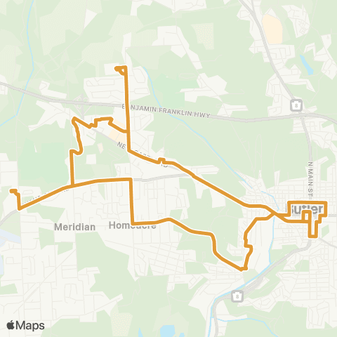 Butler Transit Authority Orange map