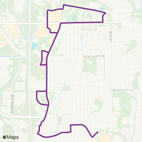 Bettendorf Transit Purple Route map