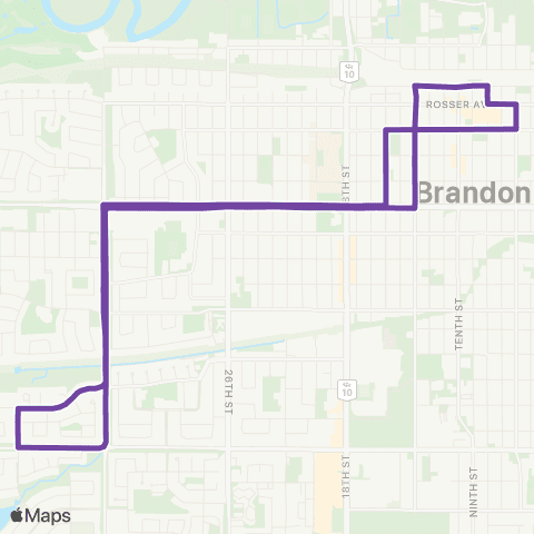Brandon Transit Victoria West map