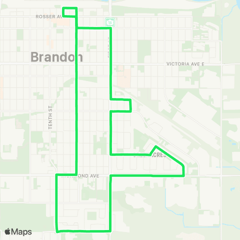 Brandon Transit 1st Street South map