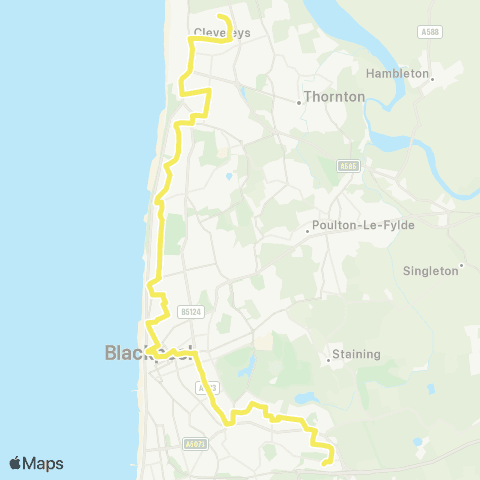 Blackpool Transport Victoria Square - Tesco map